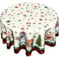 thumbnail image 1 of Merry Christmas Round Tablecloth 60 Inch Winter Snowman Table Cloth Washable Circle Cover for Holiday Picnic Party Home Decor, 1 of 6