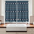 thumbnail image 2 of Ambesonne Nordic Kitchen Curtains, Snowman Chevron Zigzag, 55"x39", Turquoise Dark Blue, 2 of 3