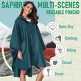 thumbnail image 3 of SaphiRose Hooded Rain Poncho Waterproof Raincoat Jacket for Adults with Pockets Deep Blue, 3 of 7