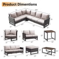 thumbnail image 4 of Bellefurn Outdoor Patio Conversation Set,7 Piece Wicker Outdoor Furniture Set with Swivel Glider Chair Set of 2,Sectional Sofa ,Coffee Table and Ottomans for Porch Balcony Garden Deck Yard, 4 of 13