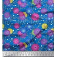 thumbnail image 1 of Soimoi Poly Georgette Fabric Leaves & Aster Floral Print Sewing Fabric Yard 42 Inch Wide, 1 of 3