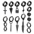 thumbnail image 1 of Pendientes Para Hombres Y Mujeres, Pendientes De Tuerca Negros, Pendientes De Acero Inoxidable, Conjunto De Pendientes De Aro, Regalo De Joyería 1 Juego Kearding AP006026-00, 1 of 6