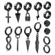 thumbnail image 1 of Pendientes Para Hombres Y Mujeres, Pendientes De Tuerca Negros, Pendientes De Acero Inoxidable, Conjunto De Pendientes De Aro, Regalo De Joyería 1 Juego Scienceny AP006026-00, 1 of 6