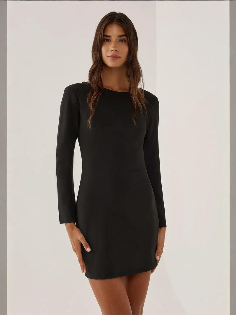 black bodycon dress cleavage Bodycon Mini Dress with Back Cleavage