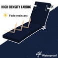 thumbnail image 3 of Geemuslly Outdoor Chaise Lounge Cushion 72x21 Inch With Headres - Waterproof Patio Chair Cushions Non-Slip with Ties, Fade Resistant for Pool Beach Garden Recliner,Navy blue,4Pcs, 3 of 8