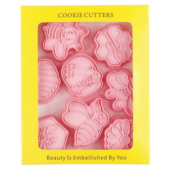 Clearance!Egooesam Kitchen Utensils Set,Little Bee Cookie Molds Cartoon 3D Three Dimensionals Pressing Cookie Cutting Molds Sugar Flipping Cake Baking Tool Honeycomb,Cake Pop Mold,Clearance Items