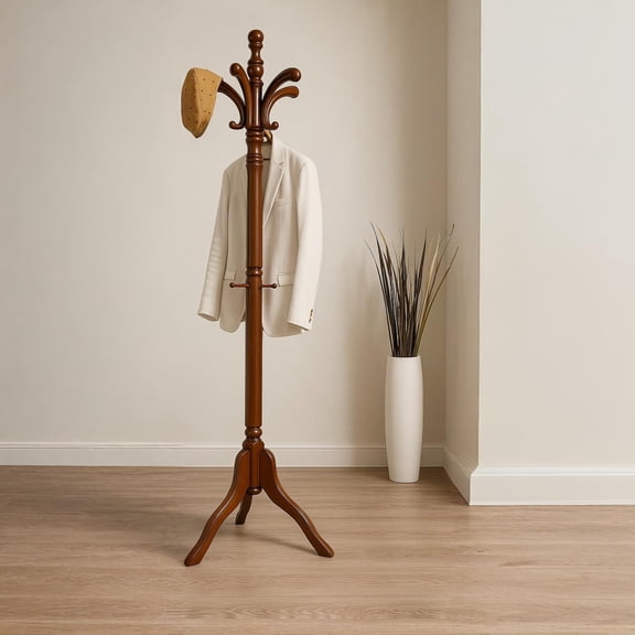 Wooden Coat Stand With 13 Hooks
