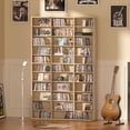 thumbnail image 5 of LELELINKY 11-Tier Triple Wide Bookcase, 68" Tall Bookshelf with 33 Display Shelves for Living Room Home Office Study, Natural Oak, 5 of 11