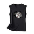 thumbnail image 4 of High Neck Tank Tops for Women Summer Sleeveless Baseball Print Shirts Casual Loose Workout Tops (L, Black), 4 of 4