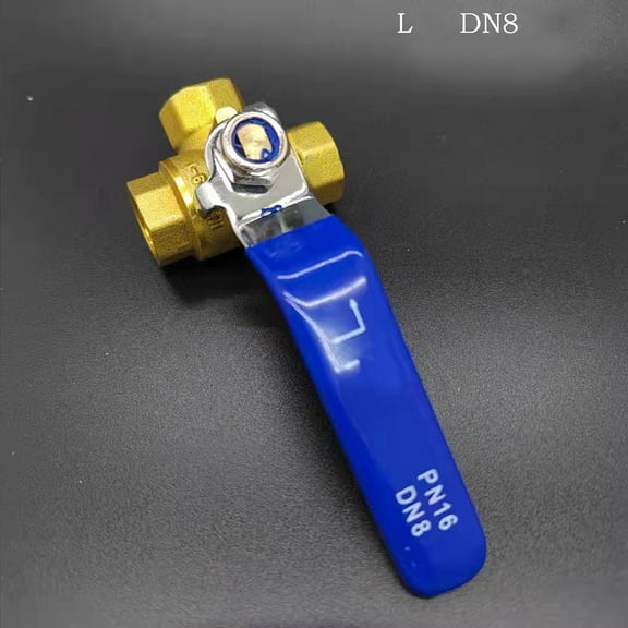 CHENGSI for 3 Way Brass Ball Valve L/T Bore Valve for Water Oil Gas, High Quality for Durable Corrosion Resistant Plumbing Fixture, Internal Thread 1/4" 3/8" 1/2" 3/4" 1" Available