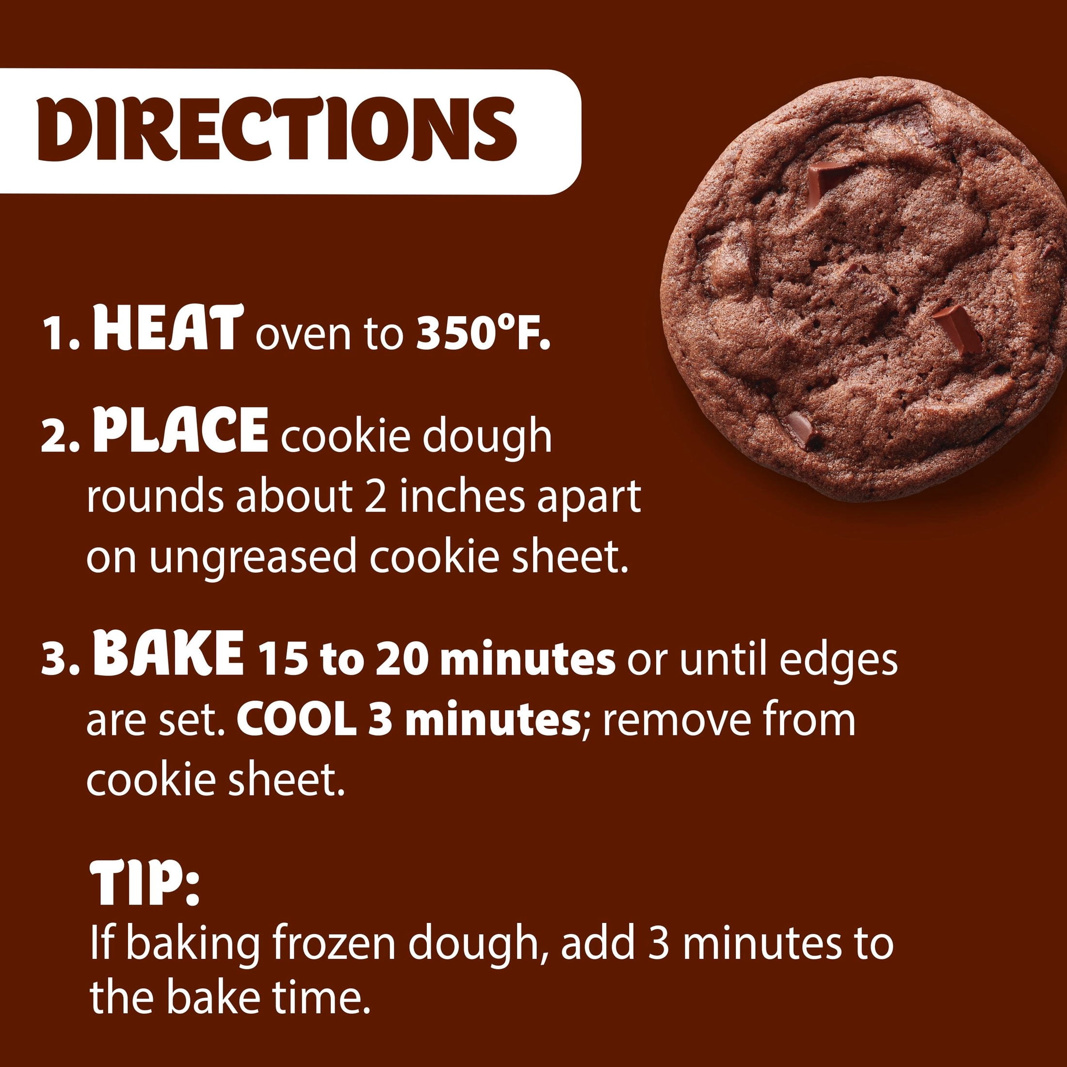 Pillsbury Ready to Bake Double Chocolate Refrigerated Cookie Dough, 12 Big Cookies, 16 oz
