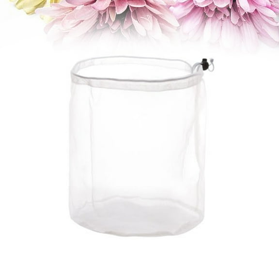OUNONA 1Pcs Large Mesh Drawstring Laundry Bag Transparent For Travel Camping