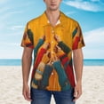 thumbnail image 2 of Sikiie Colorful Sweaters And Strings Print Men's Hawaiian Shirt, Summer Beach Button Pocket Short Sleeve T-Shirt,Large, 2 of 7