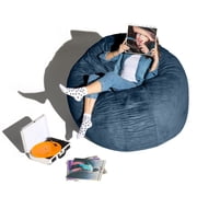 Jaxx 6-Foot Giant Bean Bag Chair, Convertible 2-in-1 Chair & Bed for Adults, Microsuede Navy