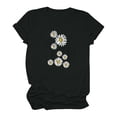 thumbnail image 1 of Hauts Mignons pour Femmes Été Col Rond Manches Courtes Décontracté Imprimé Floral T-Shirts Coupe Ample Blouses Tuniques Cadeaux, 1 of 4
