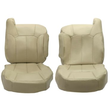 Custom Leather Seat Cushion Cover Replacement For 2003 Chevy Tahoe, Shale Light Tan, Driver Side