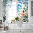 thumbnail image 5 of Jellyfish Coastal Blackout Curtains for Bedroom, Summer Nautical Starfish Coral Grey Wooden Thermal Insulated Kitchen Drapes with Grommets, Light Blocking Window Treatment, 2 Panels 42" x 54", 5 of 7