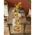 thumbnail image 4 of Table Runners 120 Inches Long Dress Scarves, Burnt Orange Pumpkins Fall Farmhouse Coffee/Dining/Kitchen Table Runner for Living Room, Thanksgiving Botanical Vintage 13x120 Inch, 4 of 7