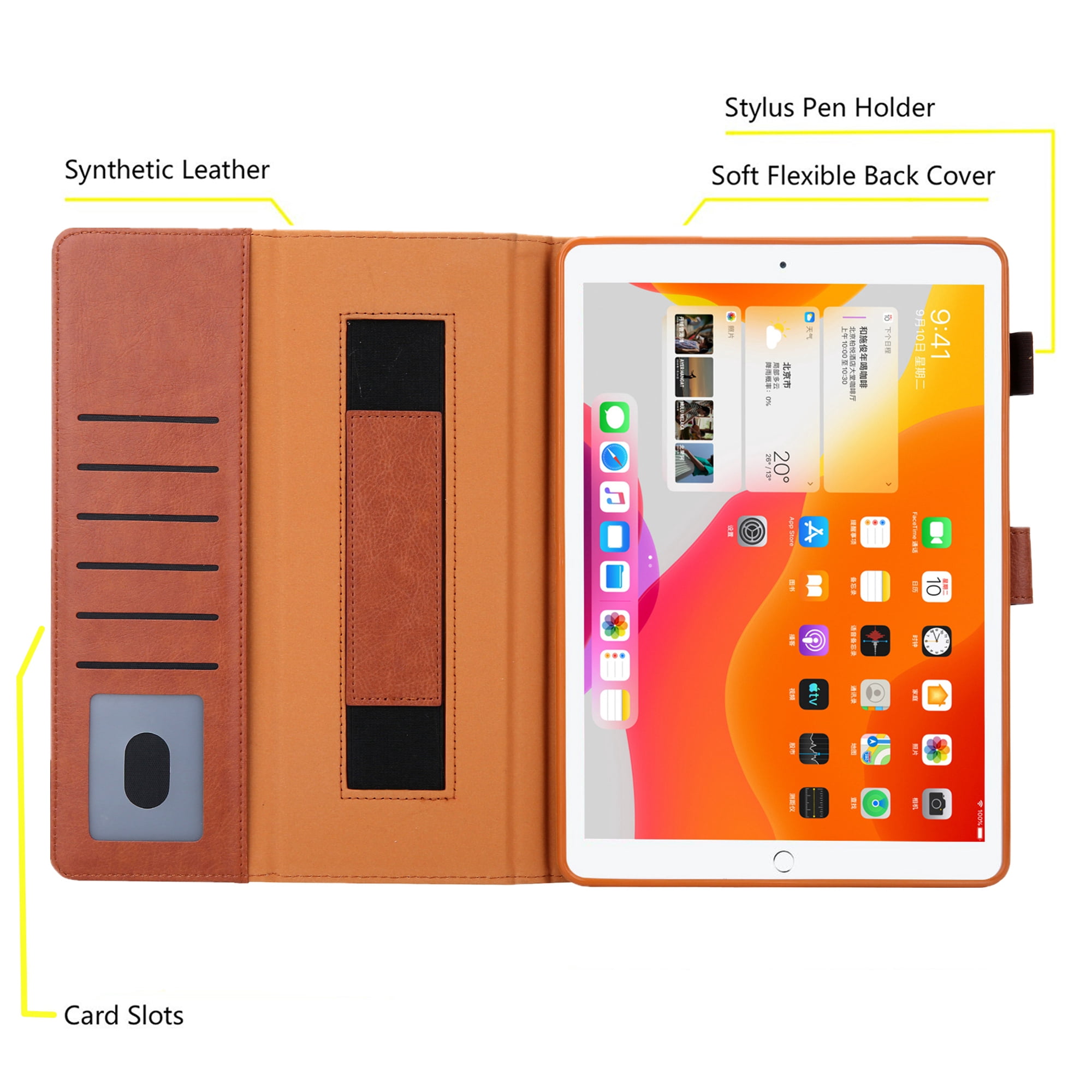 Dteck Flip Case For Apple iPad Pro 11 inch, Business Wallet Case PU Leather Magnetic Flip Folio Cover with Apple Pencil Holder / Auto Sleep Wake Function / Multiple Stand Angles, Brown
