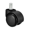 thumbnail image 3 of Office Chair Casters Wheels 2 Inch PU Wheel 11mm Stem Swivel Caster Black, 2 Pcs, 3 of 4