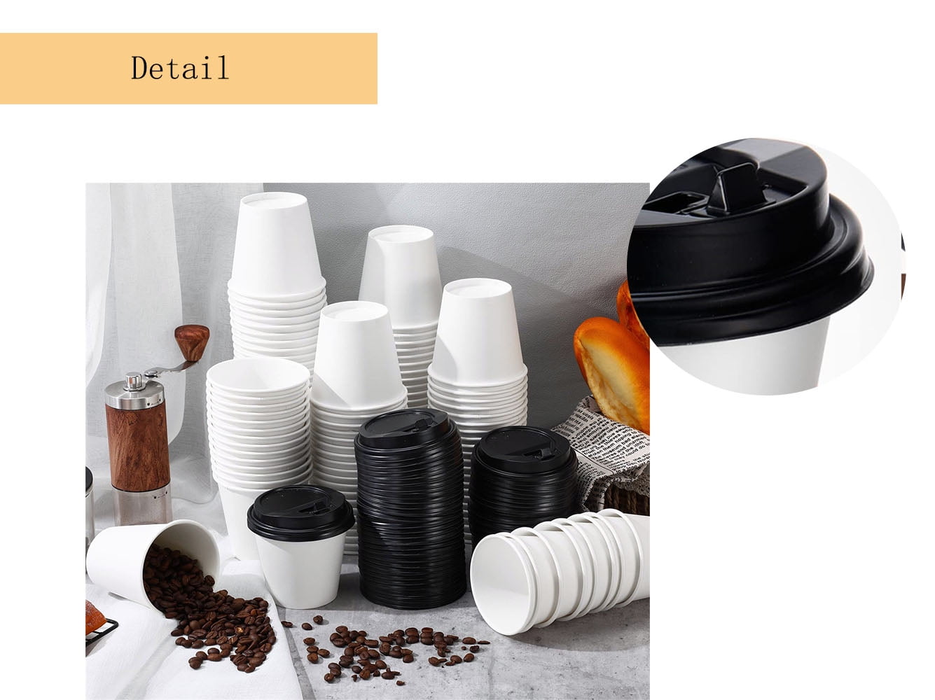 Paper Coffee Cup with Lids 10 OZ Disposable To Go Coffee Cups Bulk