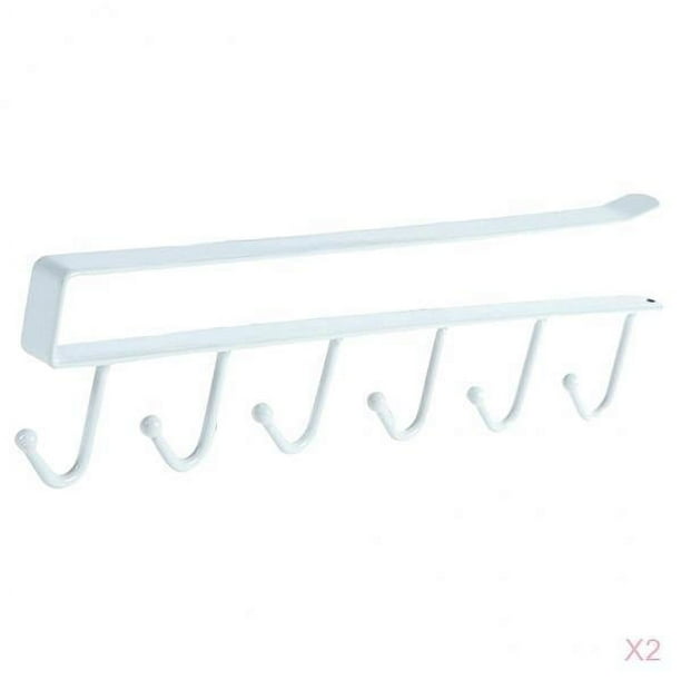 2Pcs 6 GANCHO debajo DEL ESTANTE pequeña sala TAZAS SOPORTE RACK TAZA ORGANIZADOR de ALMACENAMIENTO