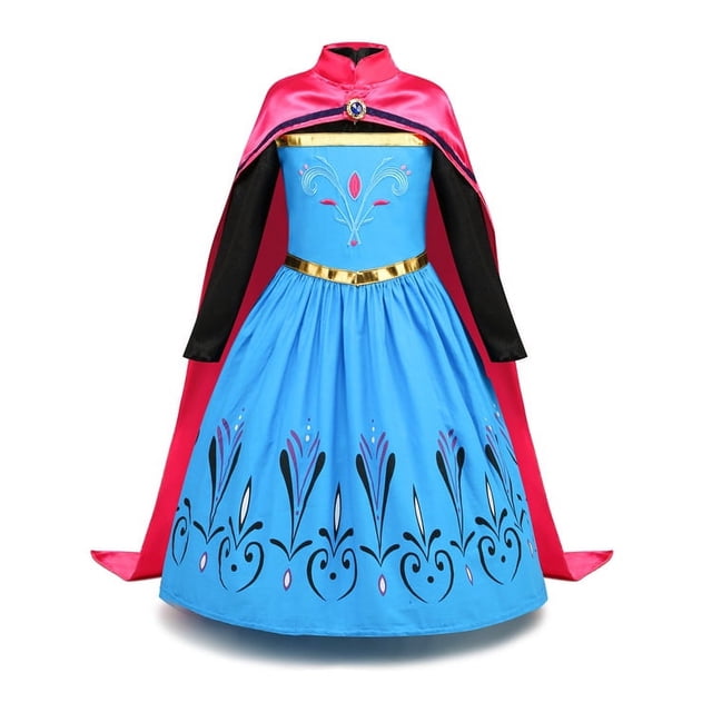 Vestido de princesa bordado Vestido estampado de manga larga para niña de Halloween