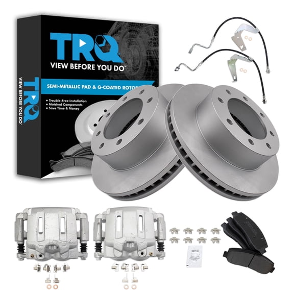 TRQ Brake Pad & Rotor Kit Semi-Metallic Fits 2008-2009 Ford F-350 Super Duty