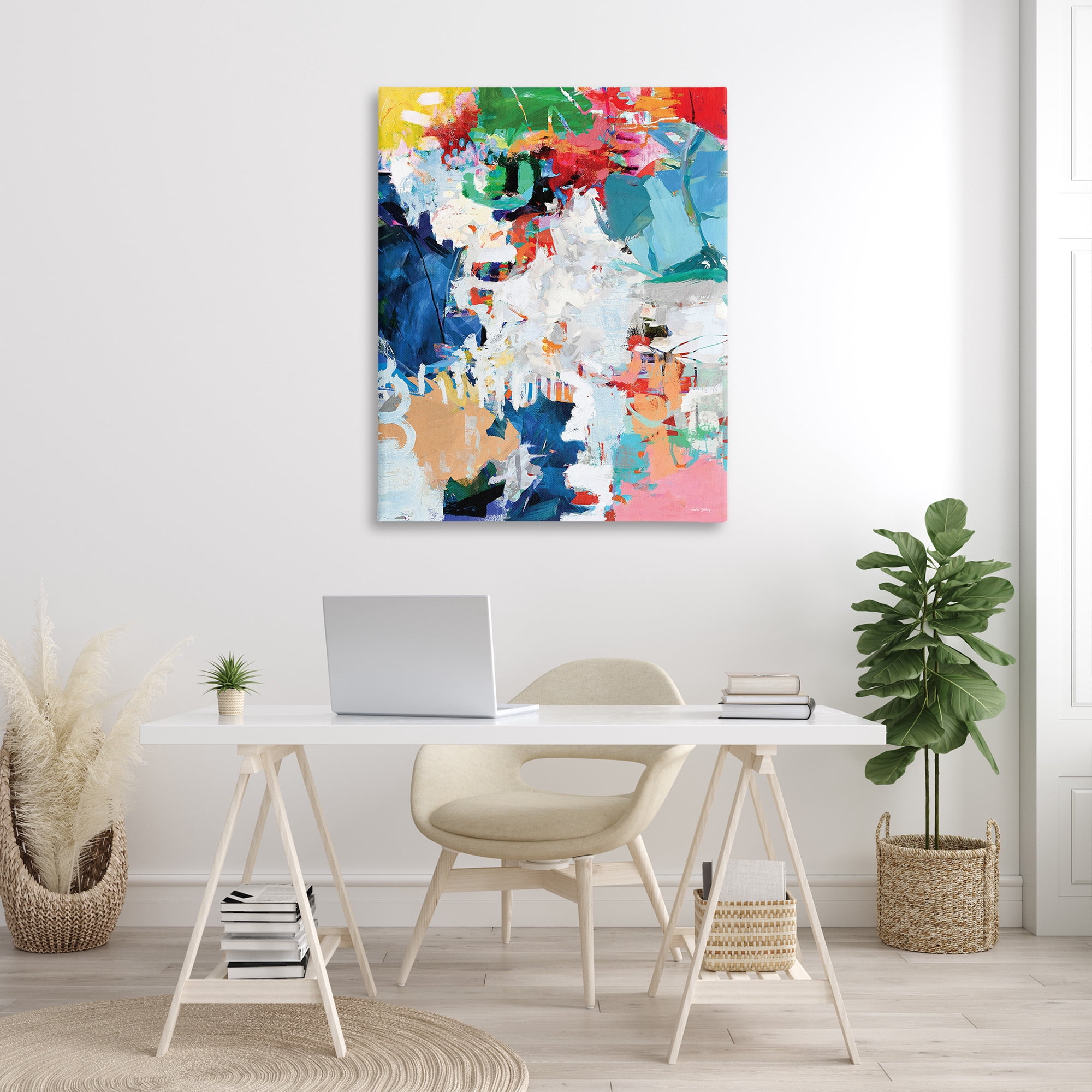 Stupell Industries Varied Expressive Collage Abstract Painting Gallery Wrapped Canvas Art Print Wall Art, 36 x 48