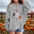 thumbnail image 2 of XXWXYD Pullover Sweatshirt Kids Halloween Graphic Print Long Sleeve Hooded Cute Casual Fall Fleece Striped Autumn Fashion for Little Boys Girls Oversized Crewneck, 2 of 4