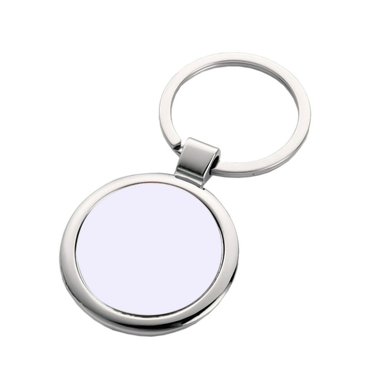 Sardfxul 10 Sublimation Blank Keychains Heat Transfer Keychain for Present Making, Women's, Size: Round, Silver