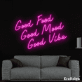 thumbnail image 3 of Craftnamesign Good Food Mood Vibes Neon Sign, Quotes LED Sign, Room Decor, 3 of 4