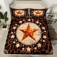 thumbnail image 2 of Manfei Texas Star Twin Sheet Sets,Leopard Print Twin Fitted Sheet,Brown Beige Black Flat Sheet For Teens,Super Cozy Room Decor,3pcs, 2 of 7