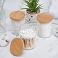 thumbnail image 3 of Set dispensador con soporte Qtip de vidrio BKYFPQ, paquete de 3 con tapas, 3 of 7