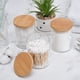 thumbnail image 3 of Set dispensador con soporte Qtip de vidrio BKYFPQ, paquete de 3 con tapas, 3 of 7