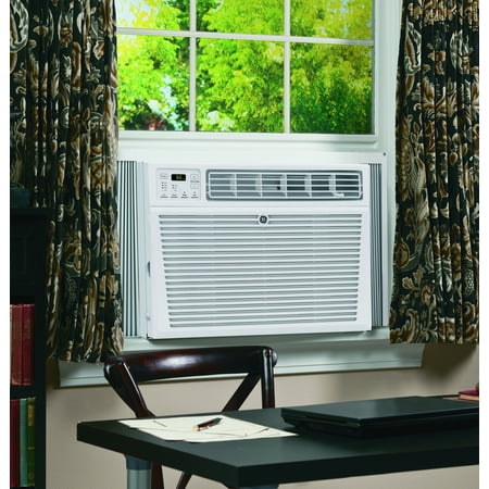 GE® 12,000 BTU 115-Volt Window Air Conditioner with WiFi and Eco Mode for Large Rooms, White, AEG12AZE