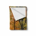 thumbnail image 2 of Autumn Soft Flannel Fleece Throw Blanket, Fall Forest Shady Deciduous Trees and Faded Leaf Magic Woodland Picture, Cozy Plush for Indoor and Outdoor Use, 70" x 90", Apricot Brown Red, by Ambesonne, 2 of 6