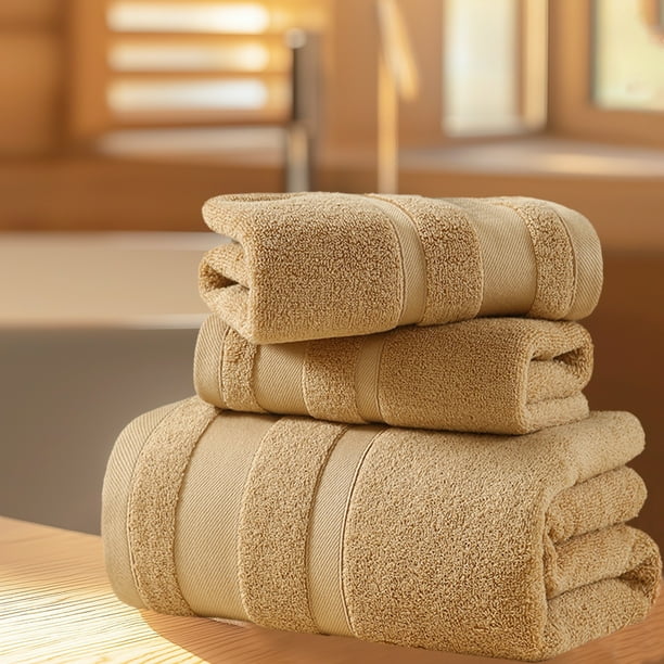 Accesorios de baño Toalla Juego de tres piezas Toalla de baño grande Toalla de baño suave y absorbente Juego de regalo Toalla de baño de algodón