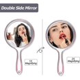 thumbnail image 5 of Hand Mirror Double Sided Handheld Mirror 1x/ 2x Magnifying Glass With Handle Transparent Hand Mirror Round Makeup Mirror(clear), 5 of 5