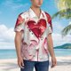 thumbnail image 3 of Balery Textured Heart Abstract Art Camisas hawaianas de manga corta para hombre, camisas playeras de corte holgado, camisas de vacaciones con botones,3X-Large, 3 of 7