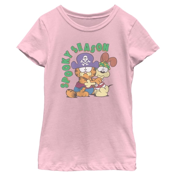 Girls Garfield Orange Cat And Odie Pirates Season T Shirt