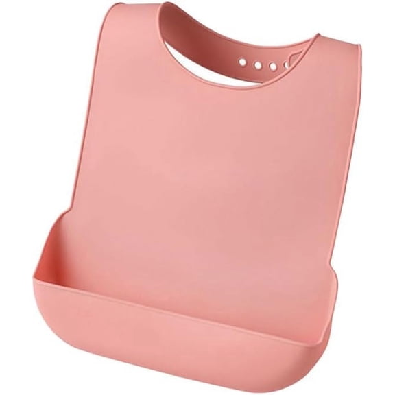 Jimin Adult Bib,Washable Silicone Adult Bib Waterproof Adult Eating Bib Reusable Dirty-proof Apron with Pocket for Elderly Senior