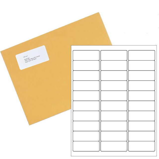 RyhamPaper White Sticker Labels, 30-UP 1" X 2-5/8" Shipping Address Labels Adhesive FBA Labels Stickers (500 Sheets - 15000 Labels)