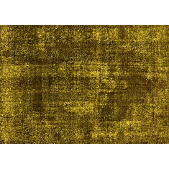 Ahgly Company Machine Washable Indoor Rectangle Oriental Yellow Industrial Area Rugs, 5' x 8'