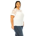 thumbnail image 2 of Women's Plus Size Classic Solid Top with Lace Accent - Casual and Elegant, 2 of 6