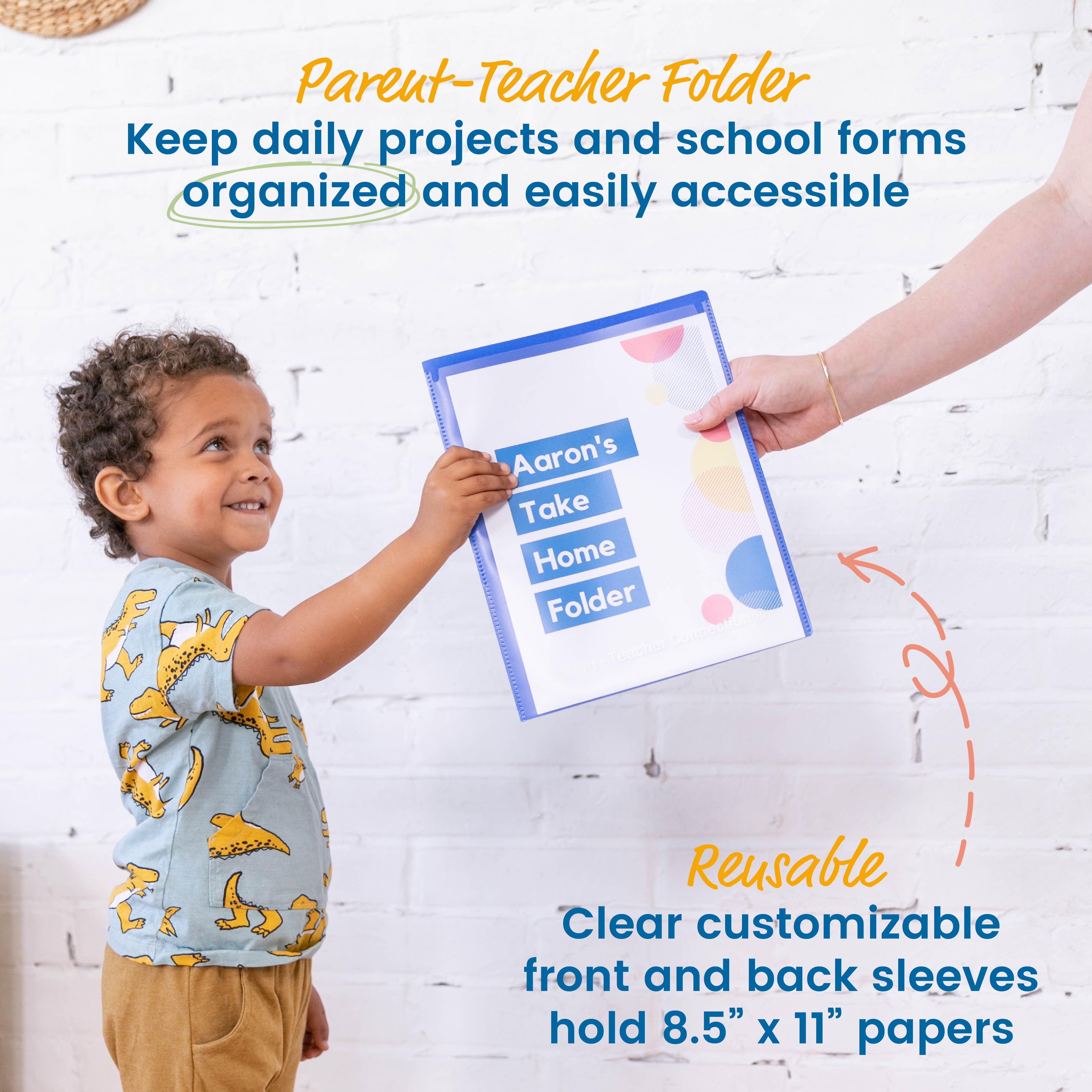 ECR4Kids 2-Pocket Parent-Teacher Classroom Communication Folder, Supplies, Assorted, 36-Piece