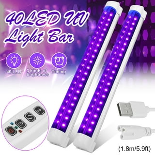 UV Black Lights, 24LED UV Blacklight Bar, Glow in The Dark Party Supplies  Uplights, Ultraviolet Light Tube with USB Plug &5.9ft Cord for Blacklight  Party Body Paint Stage Lighting(4W) 