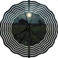 thumbnail image 2 of Serene Metal Hanging Wind Spinner - Concentric Waves & Rural Scene Design for Yard & Garden - Dreamlike Full Moon & Tree, 2 of 6
