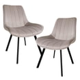 thumbnail image 1 of Set 2 Sillas Comedor Velvet Tapizada Terciopelo Sala Eames beige Grande, 1 of 7