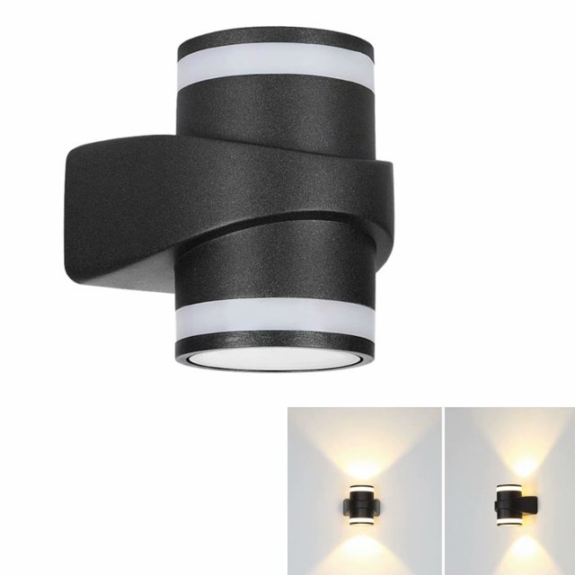Lámpara de pared exterior Lámpara de pared LED creativa para exteriores Iluminación exterior de doble cabezal arriba y abajo Lámpara de jardín de estilo europeo Lámpara de decoración de hotel (Bidireccional ER